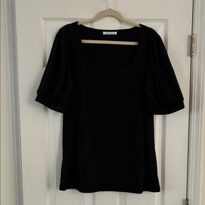 Chic Black Puff Sleeve Blouse